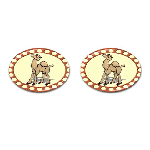 Cute camel Cufflinks (Oval) from ArtsNow.com Front(Pair)