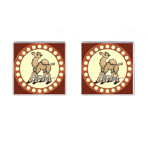 Cute camel Cufflinks (Square) from ArtsNow.com Front(Pair)
