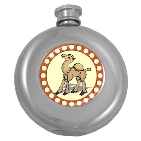 Cute camel Hip Flask (5 oz) from ArtsNow.com Front