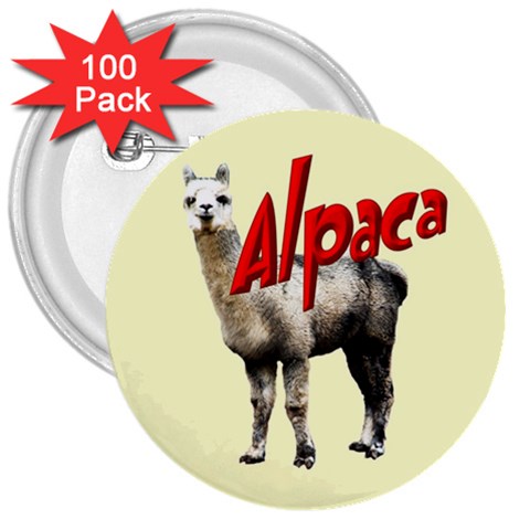 Alpaca 3  Button (100 pack) from ArtsNow.com Front