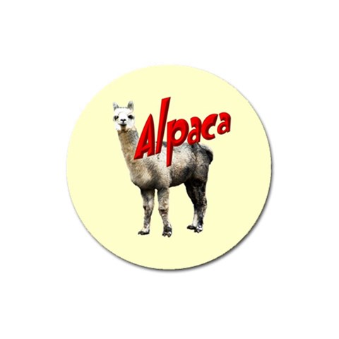 Alpaca Magnet 3  (Round) from ArtsNow.com Front