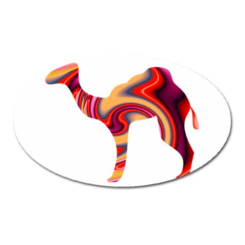 funky camel Magnet (Oval) from ArtsNow.com Front