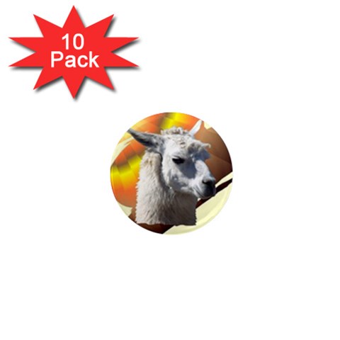 Llama head 1  Mini Magnet (10 pack)  from ArtsNow.com Front