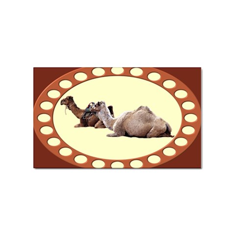 Sitting camels Sticker (Rectangular) from ArtsNow.com Front