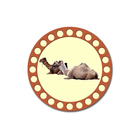Sitting camels Magnet 3  (Round) from ArtsNow.com Front