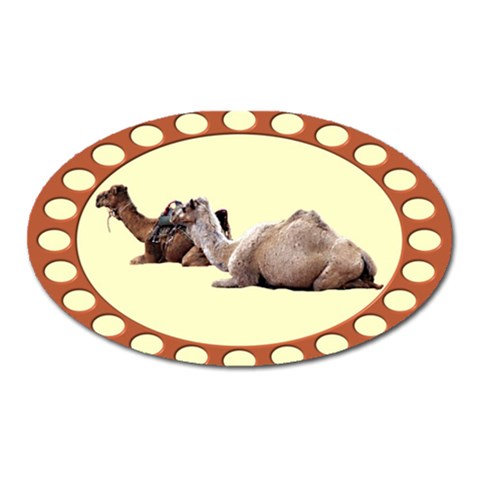 Sitting camels Magnet (Oval) from ArtsNow.com Front