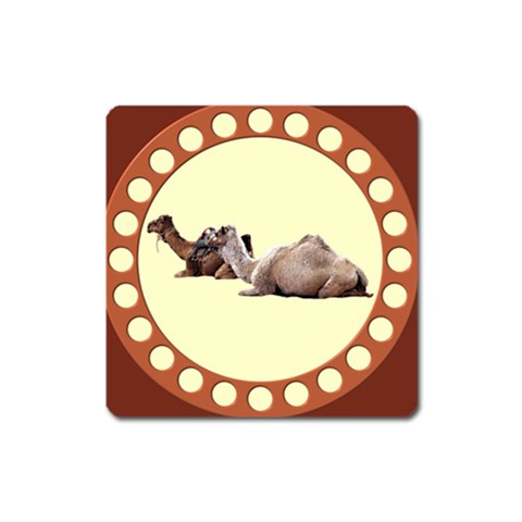 Sitting camels Magnet (Square) from ArtsNow.com Front