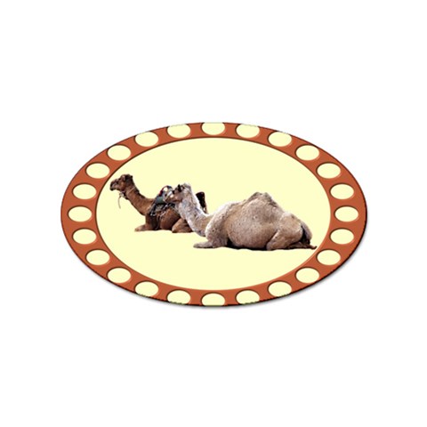 Sitting camels Sticker Oval (100 pack) from ArtsNow.com Front
