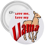 Love my llama 3  Button