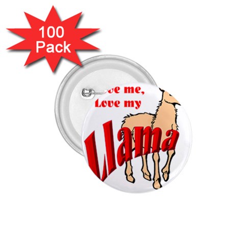 Love my llama 1.75  Button (100 pack)  from ArtsNow.com Front