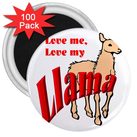 Love my llama 3  Magnet (100 pack) from ArtsNow.com Front