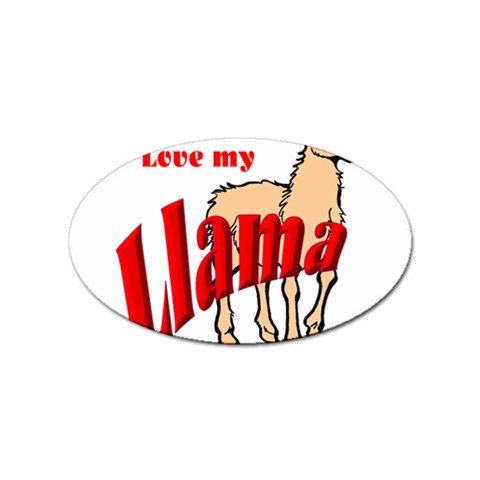 Love my llama Sticker Oval (10 pack) from ArtsNow.com Front