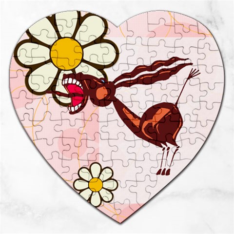 Braying donkey Jigsaw Puzzle (Heart) from ArtsNow.com Front