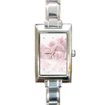 Rectangular Italian Charm Watch with Soft Rose