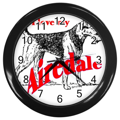 Airedale Wall Clock (Black) from ArtsNow.com Front