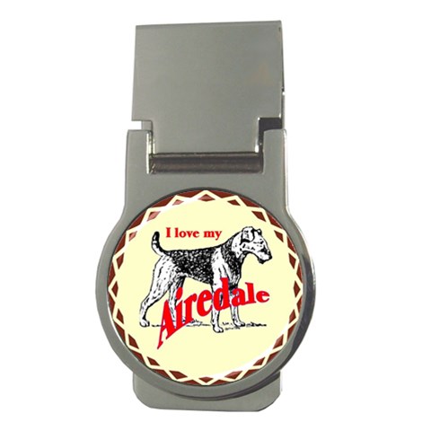 Airedale Money Clip (Round) from ArtsNow.com Front