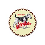 Airedale Rubber Round Coaster (4 pack)