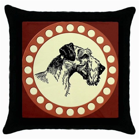 Hound Throw Pillow Case (Black) from ArtsNow.com Front