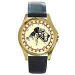 Hound Round Gold Metal Watch
