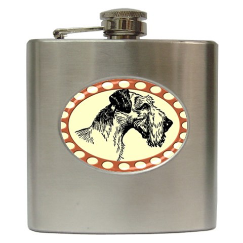 Hound Hip Flask (6 oz) from ArtsNow.com Front