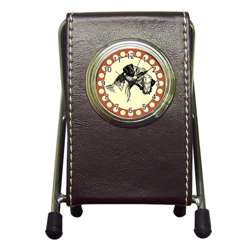 Hound Pen Holder Desk Clock from ArtsNow.com Front
