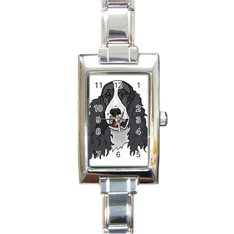 Spaniel Rectangular Italian Charm Watch from ArtsNow.com Front