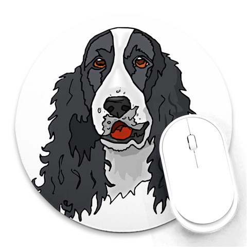 Spaniel Round Mousepad from ArtsNow.com Front