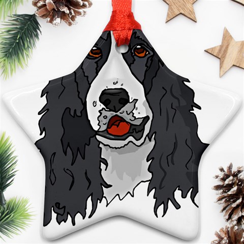 Spaniel Ornament (Star) from ArtsNow.com Front