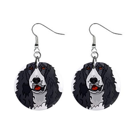 Spaniel 1  Button Earrings from ArtsNow.com Front
