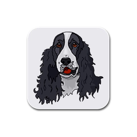 Spaniel Rubber Square Coaster (4 pack) from ArtsNow.com Front