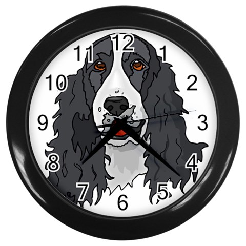 Spaniel Wall Clock (Black) from ArtsNow.com Front