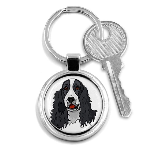 Spaniel Key Chain (Round) from ArtsNow.com Front