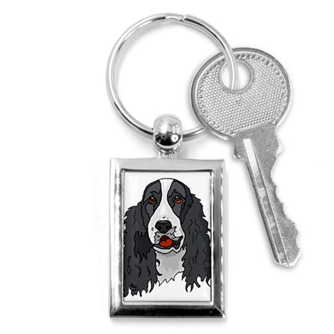 Spaniel Key Chain (Rectangle) from ArtsNow.com Front