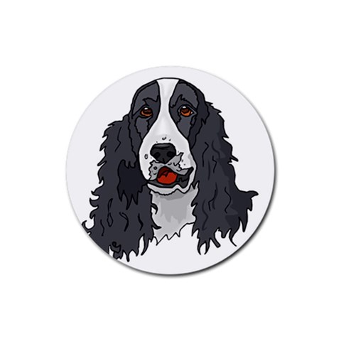 Spaniel Rubber Round Coaster (4 pack) from ArtsNow.com Front