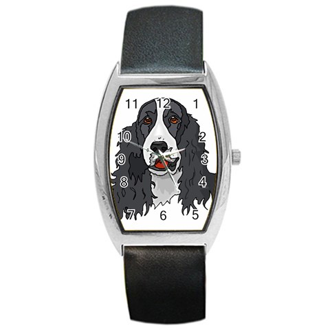 Spaniel Barrel Style Metal Watch from ArtsNow.com Front