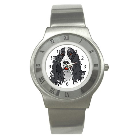 Spaniel Stainless Steel Watch from ArtsNow.com Front