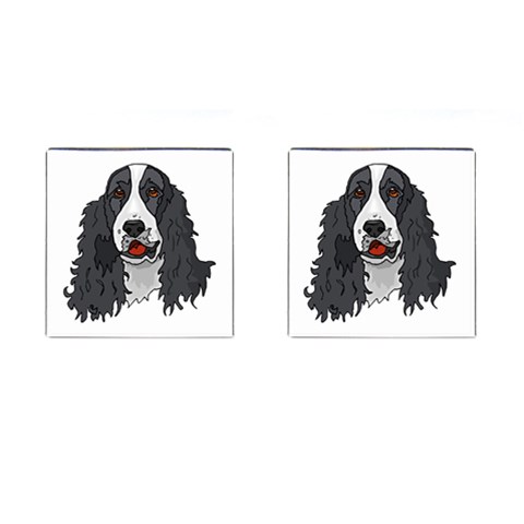 Spaniel Cufflinks (Square) from ArtsNow.com Front(Pair)