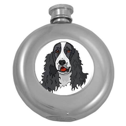Spaniel Hip Flask (5 oz) from ArtsNow.com Front