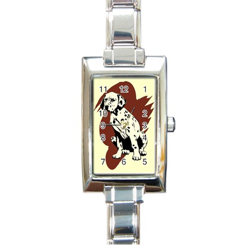 Dalmation puppy Rectangular Italian Charm Watch from ArtsNow.com Front