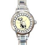 Dalmation puppy Round Italian Charm Watch