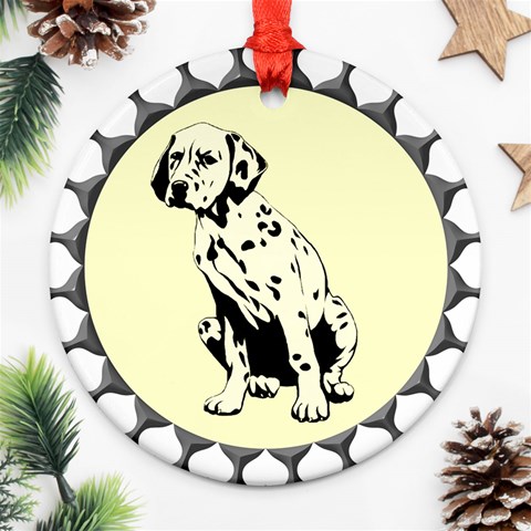 Dalmation puppy Ornament (Round) from ArtsNow.com Front