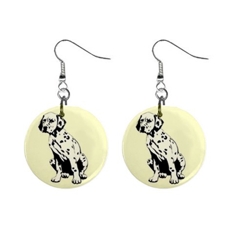 Dalmation puppy 1  Button Earrings from ArtsNow.com Front