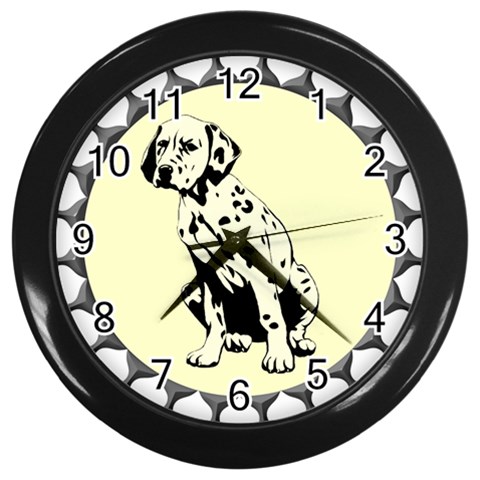 Dalmation puppy Wall Clock (Black) from ArtsNow.com Front