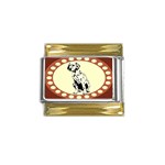 Dalmation puppy Gold Trim Italian Charm (9mm)