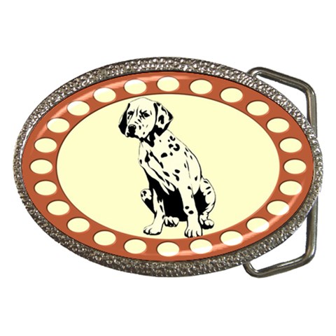 Dalmation puppy Belt Buckle from ArtsNow.com Front