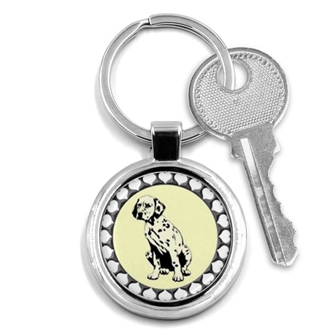 Dalmation puppy Key Chain (Round) from ArtsNow.com Front