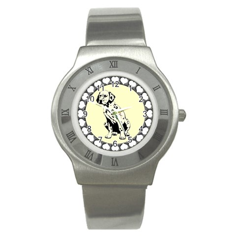 Dalmation puppy Stainless Steel Watch from ArtsNow.com Front