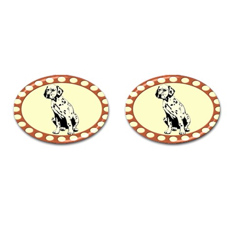 Dalmation puppy Cufflinks (Oval) from ArtsNow.com Front(Pair)