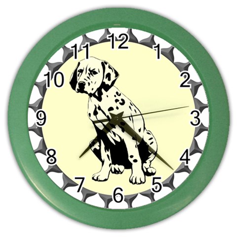 Dalmation puppy Color Wall Clock from ArtsNow.com Front