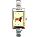 Dachshund Rectangular Italian Charm Watch
